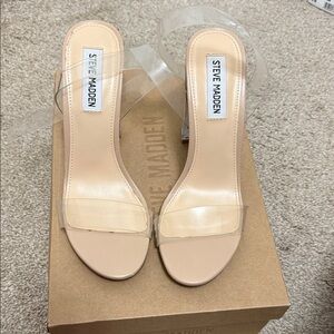 Steve Madden transport clear heels size 8